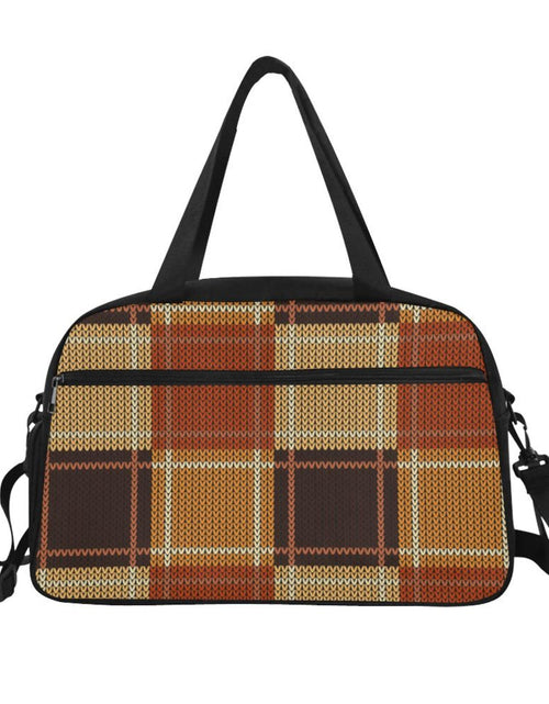 Load image into Gallery viewer, Travel Carry-On Bag / Brown and Beige Checkered Style
