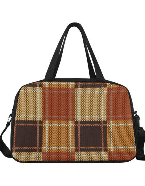 Load image into Gallery viewer, Travel Carry-On Bag / Brown and Beige Checkered Style
