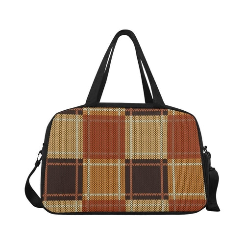 Load image into Gallery viewer, Travel Carry-On Bag / Brown and Beige Checkered Style
